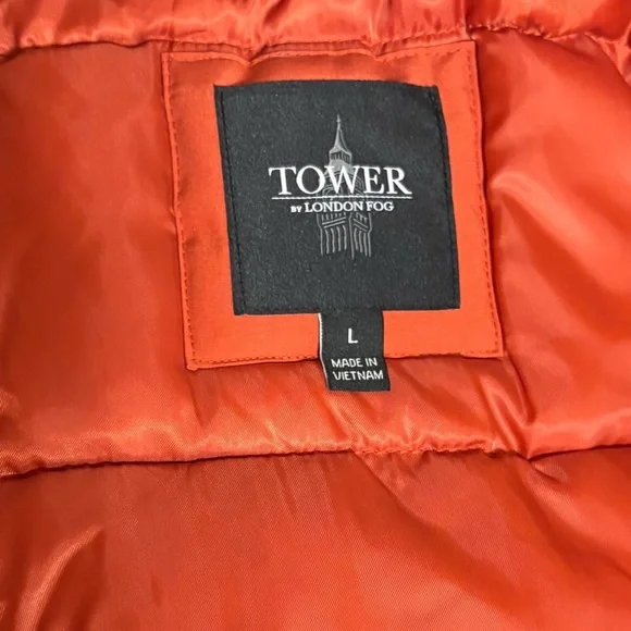 London Fog Vibrant Orange Hooded Jacket - Picture 9 of 10